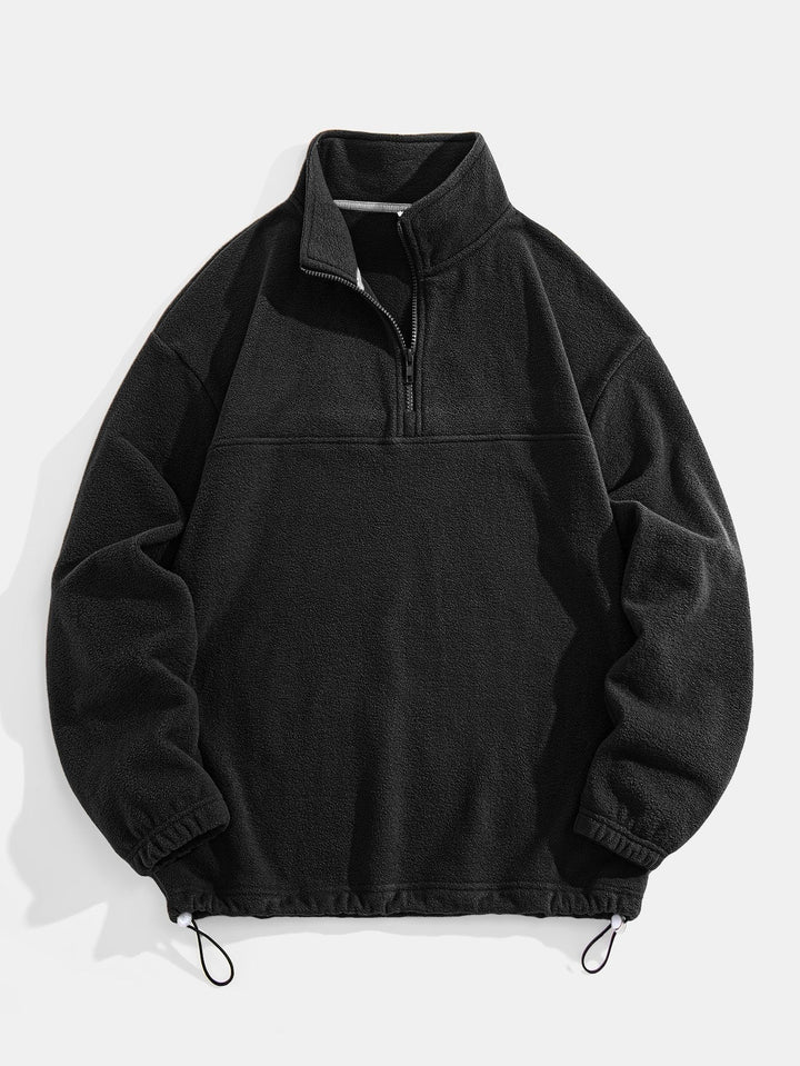 Melchor | Jersey polar con cuello alto, cremallera corta y corte relajado