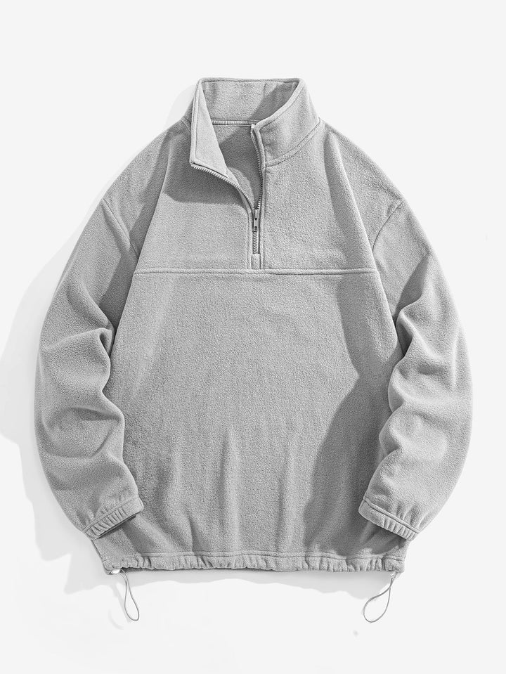 Melchor | Jersey polar con cuello alto, cremallera corta y corte relajado