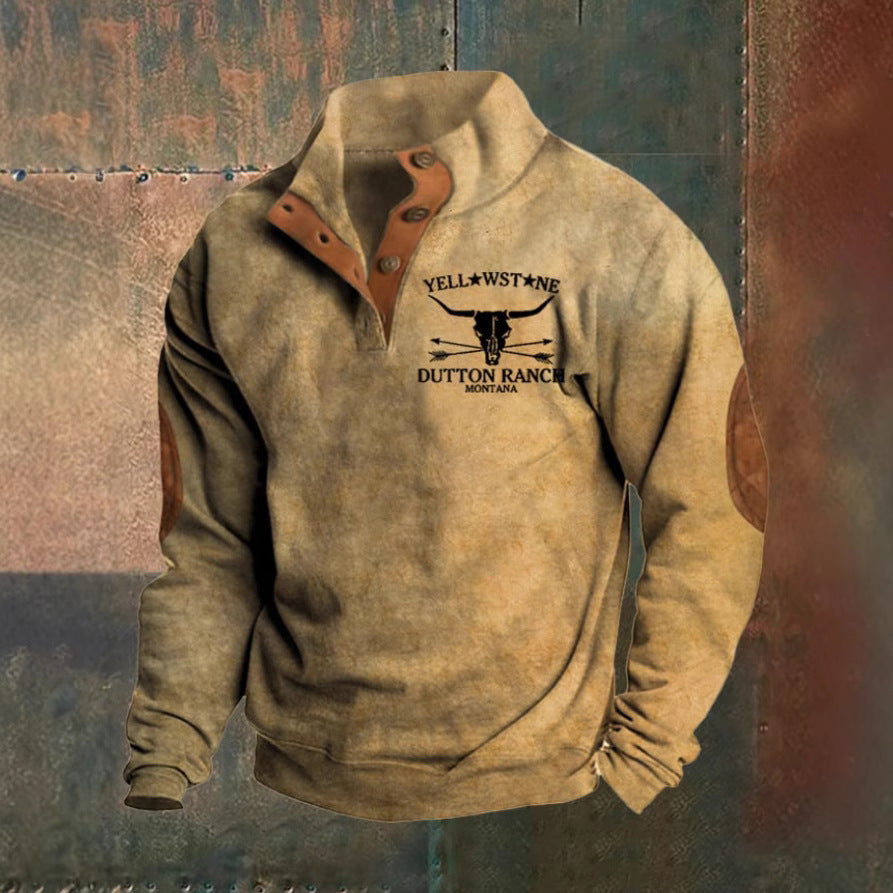 Miguel | Jersey color camel estilo ranchero con media cremallera