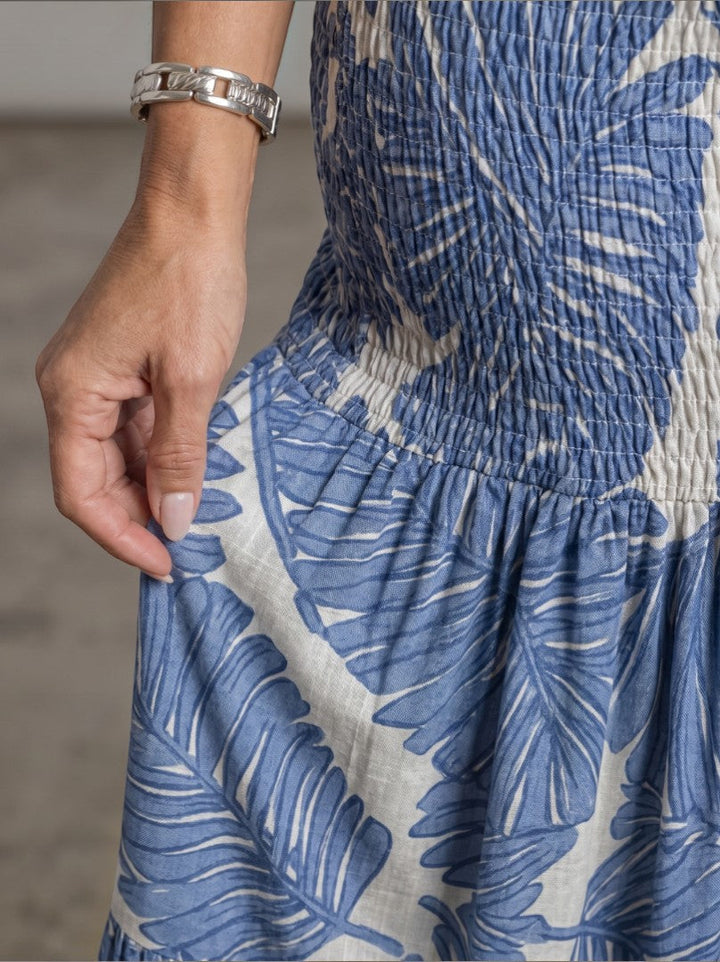 Gemma | Conjunto de dos piezas con hojas en azul