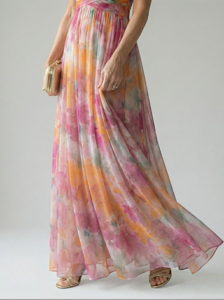 Celia | Vestido largo con degradado en rosa