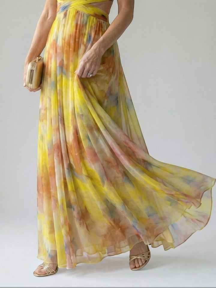 Celia | Vestido largo con degradado en rosa
