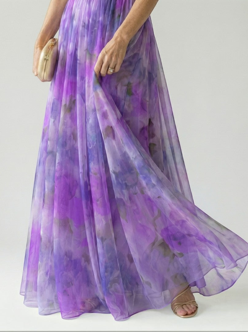Celia | Vestido largo con degradado en rosa