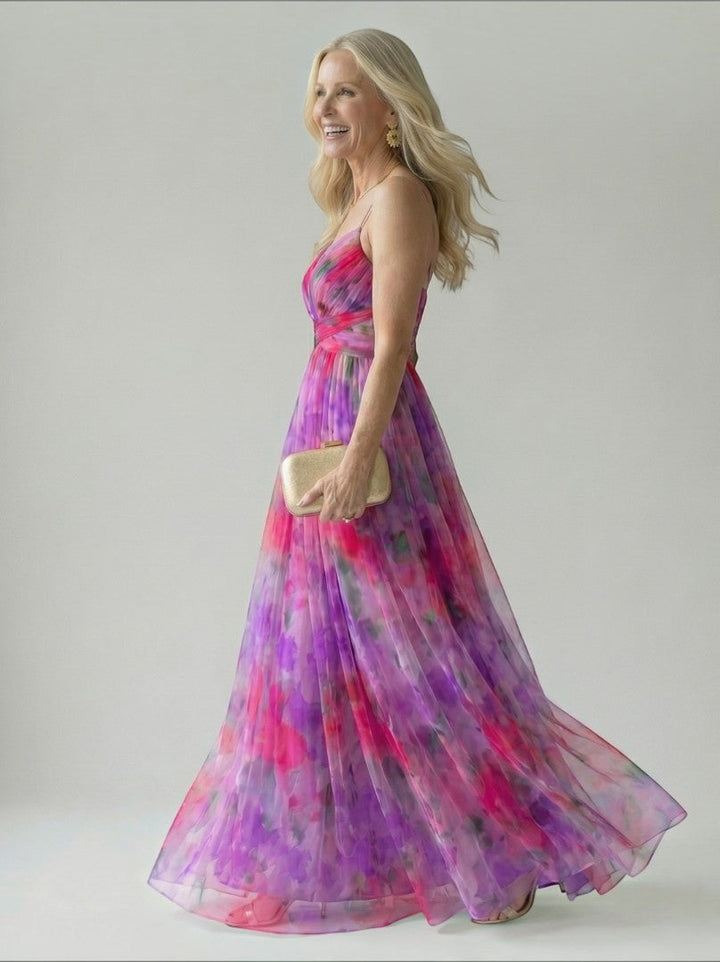 Celia | Vestido largo con degradado en rosa