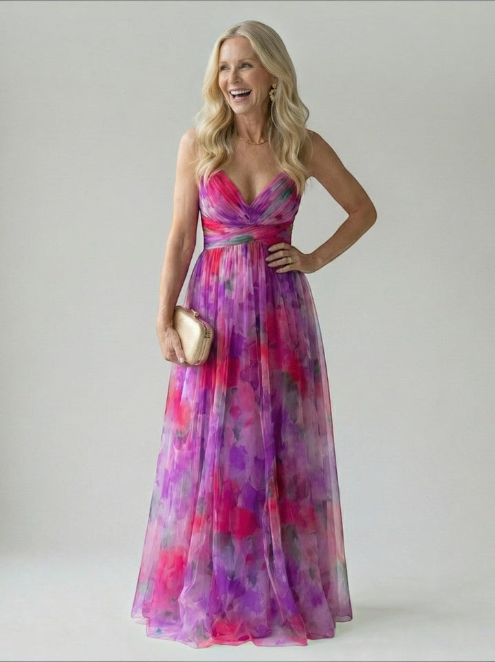 Celia | Vestido largo con degradado en rosa