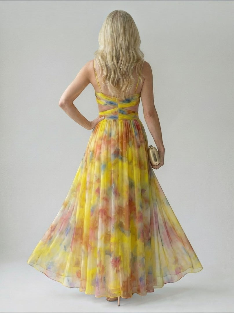 Celia | Vestido largo con degradado en rosa
