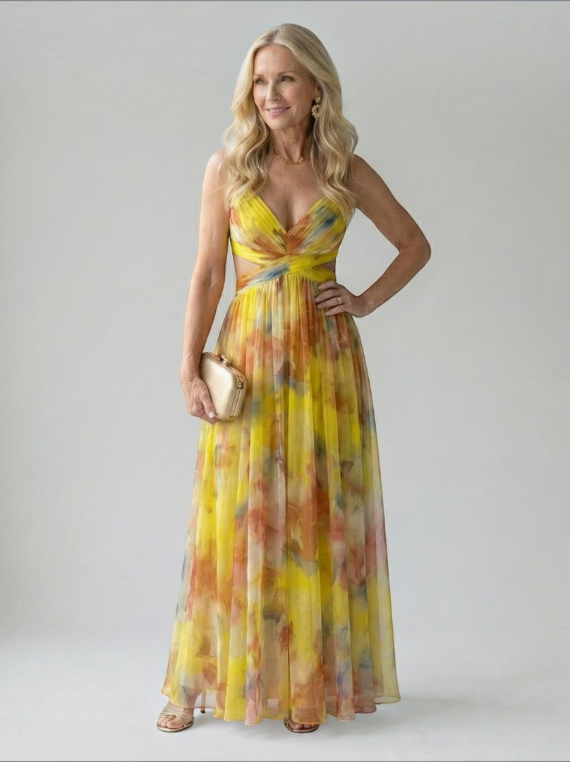 Celia | Vestido largo con degradado en rosa