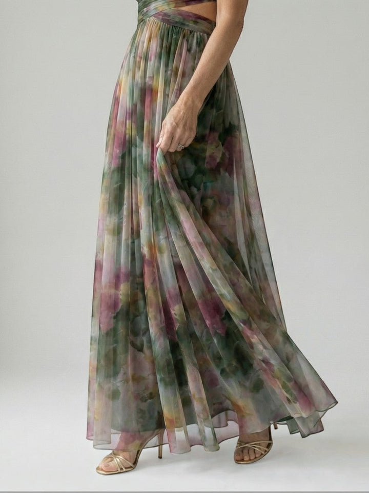 Celia | Vestido largo con degradado en rosa