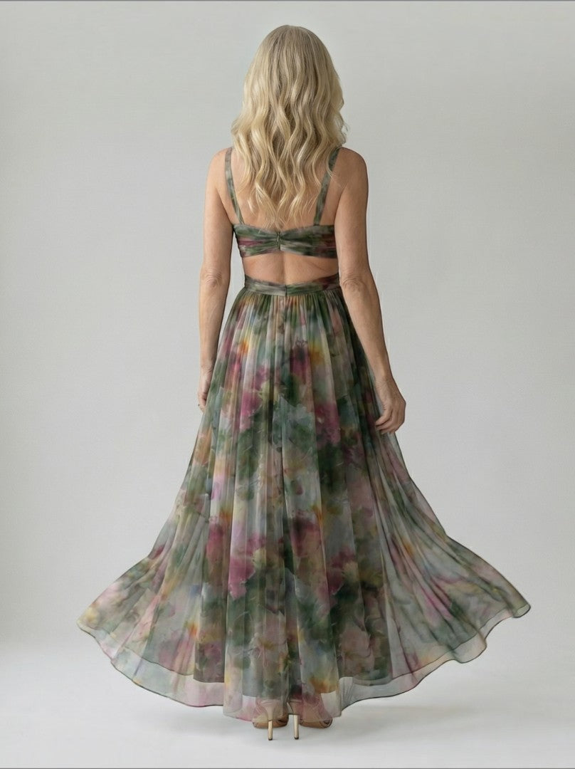 Celia | Vestido largo con degradado en rosa