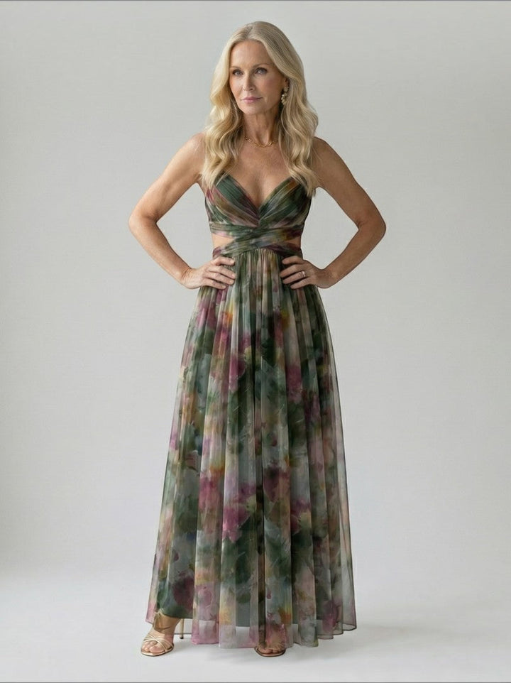 Celia | Vestido largo con degradado en rosa