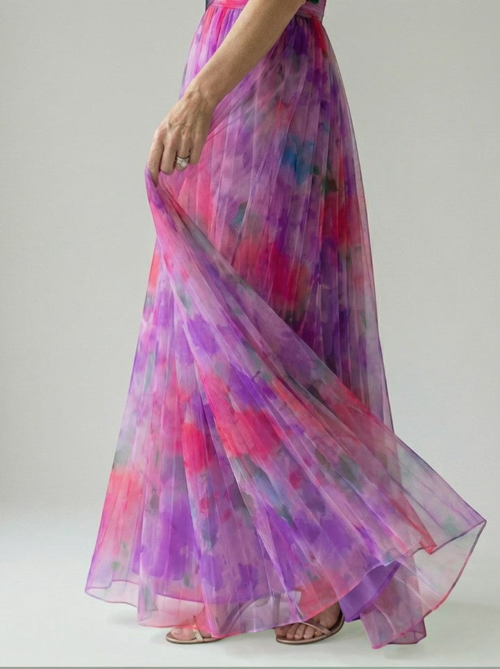 Celia | Vestido largo con degradado en rosa