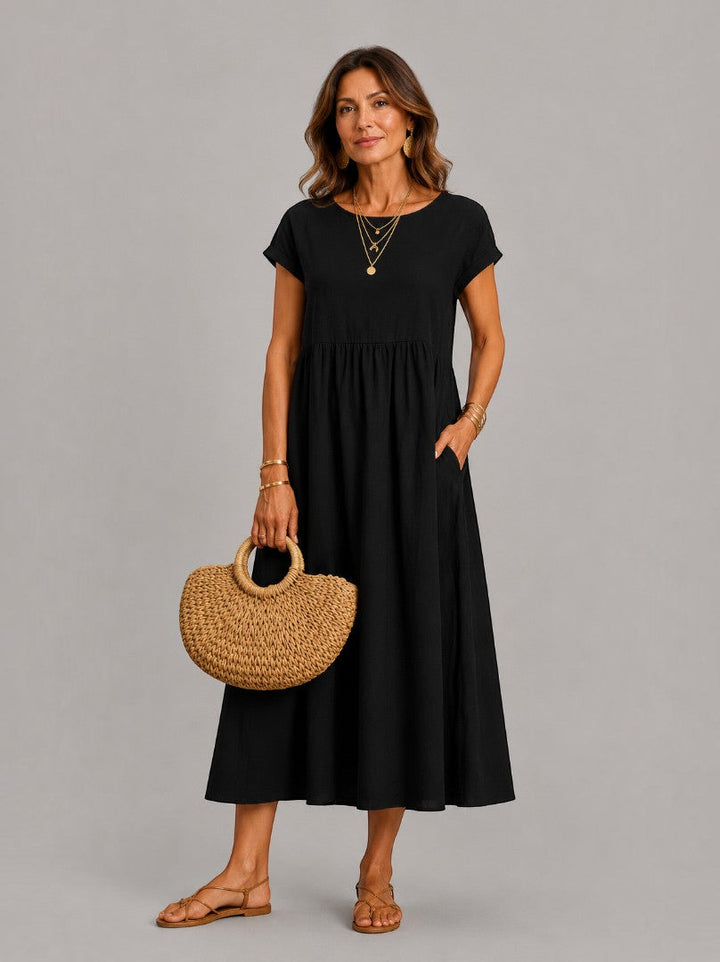 Alicia | Vestido de verano blanco efecto lino