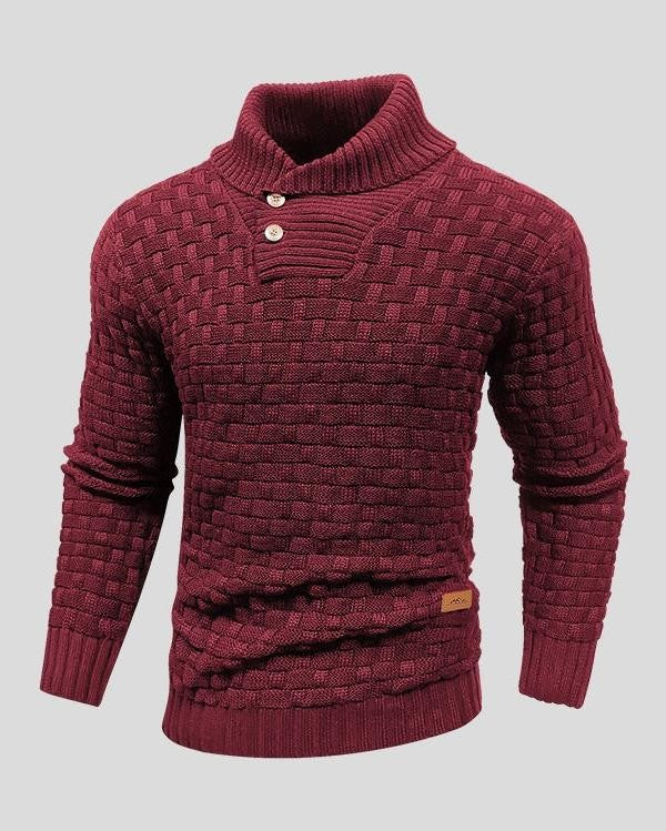 Modesto | Jersey negro texturizado con cuello abotonado