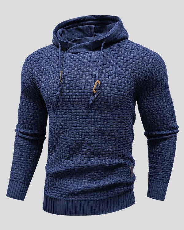 Moisés | Sudadera de punto gris con capucha y textura
