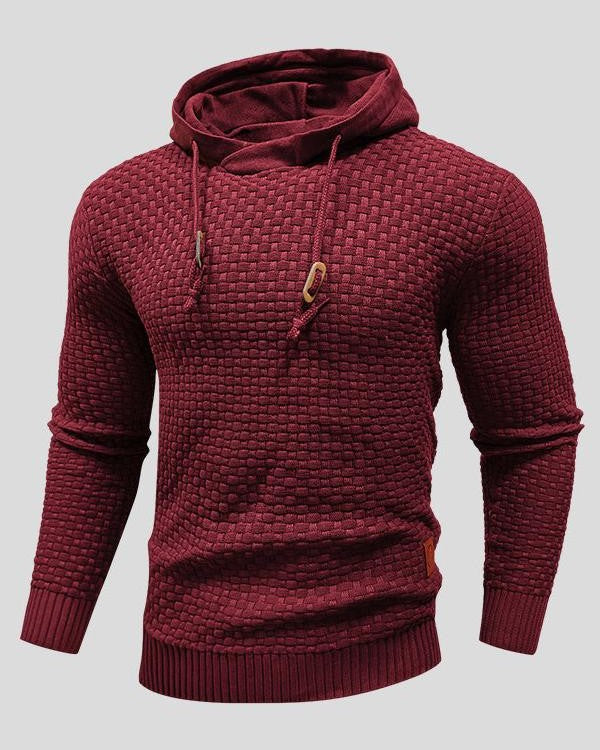 Moisés | Sudadera de punto gris con capucha y textura