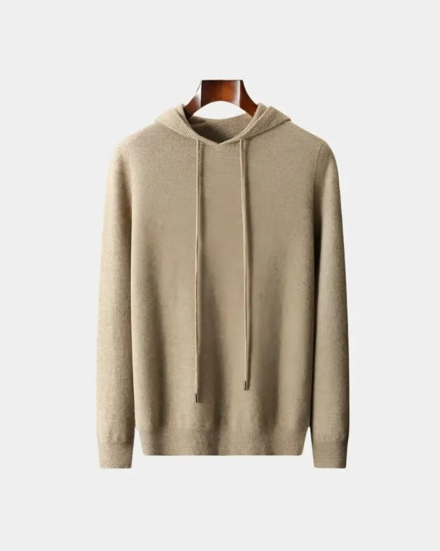 Nazario | Sudadera de punto beis con capucha