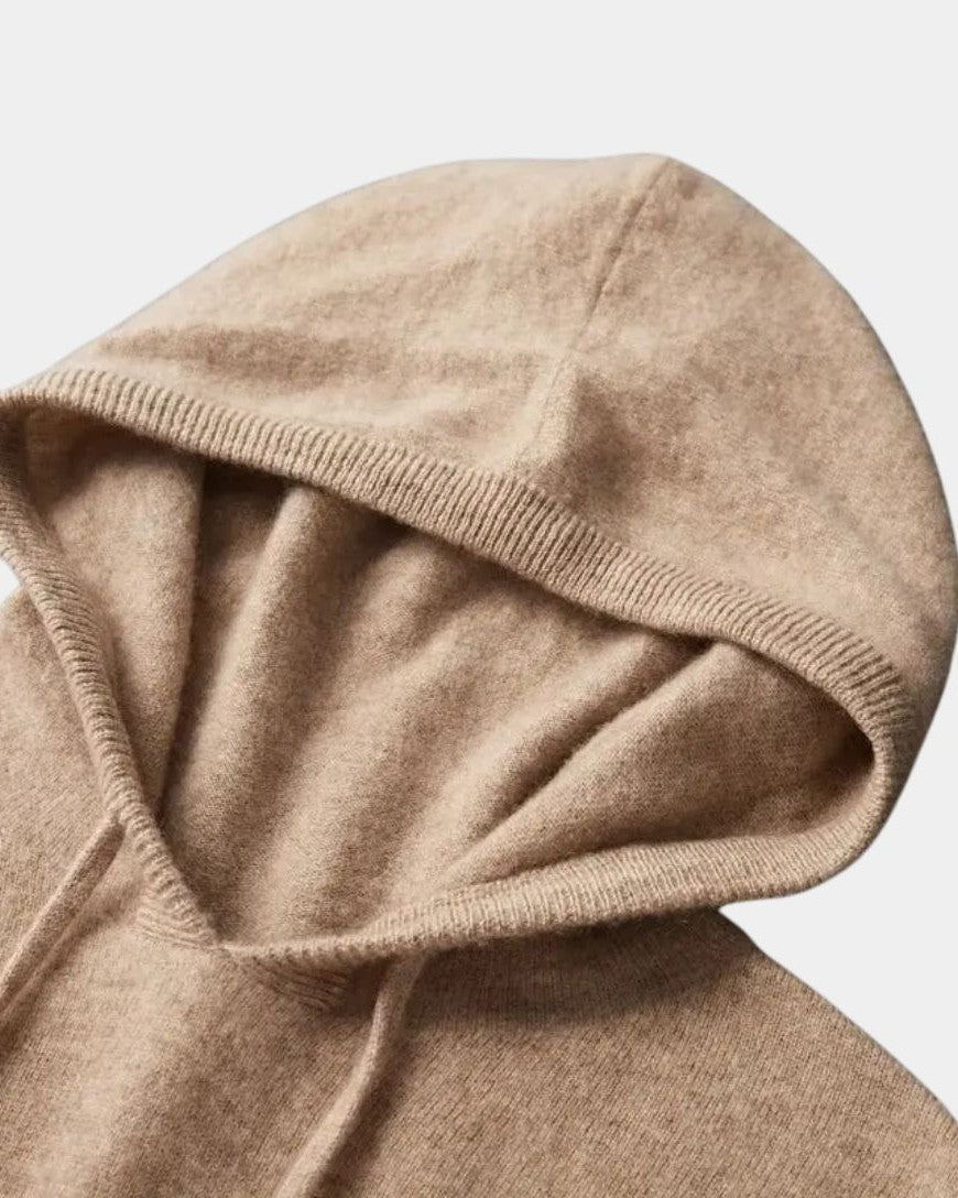 Nazario | Sudadera de punto beis con capucha
