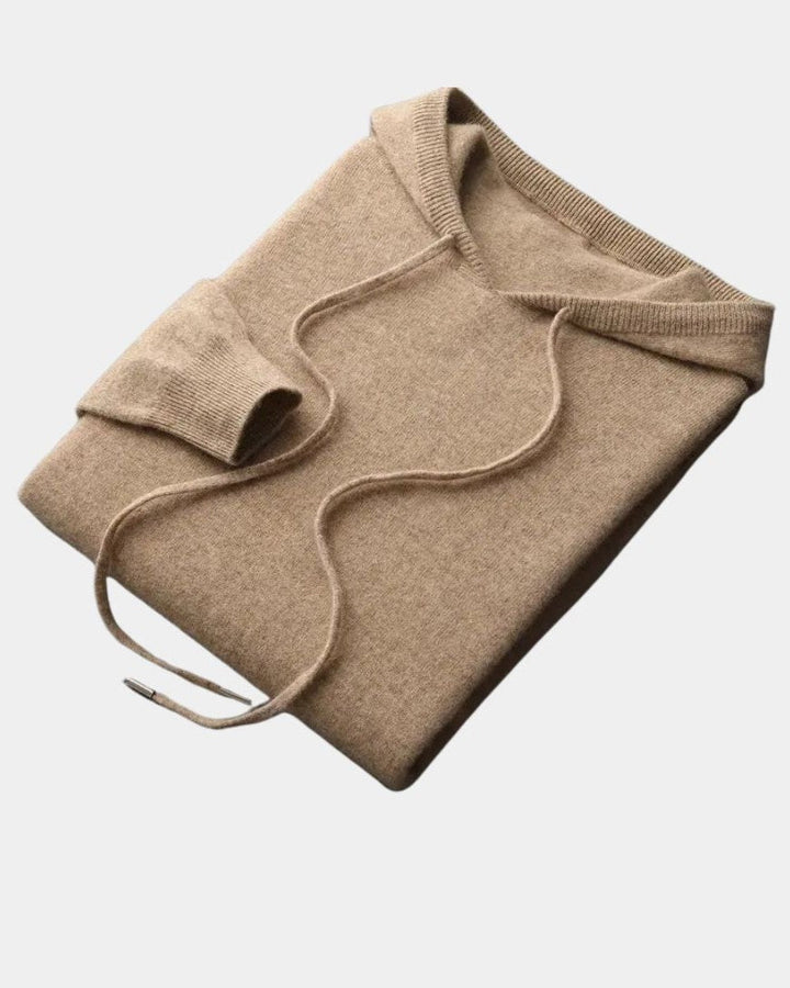 Nazario | Sudadera de punto beis con capucha