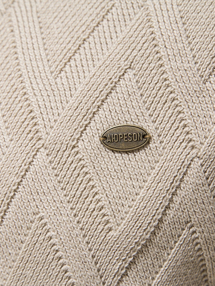 Nemesio | Jersey jacquard con dibujo geométrico y cuello redondo