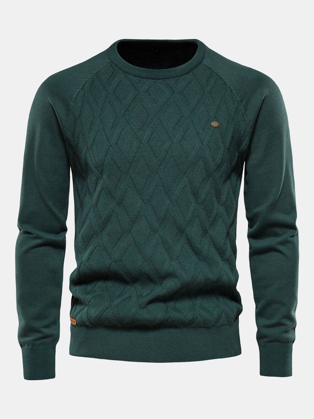 Nemesio | Jersey jacquard con dibujo geométrico y cuello redondo