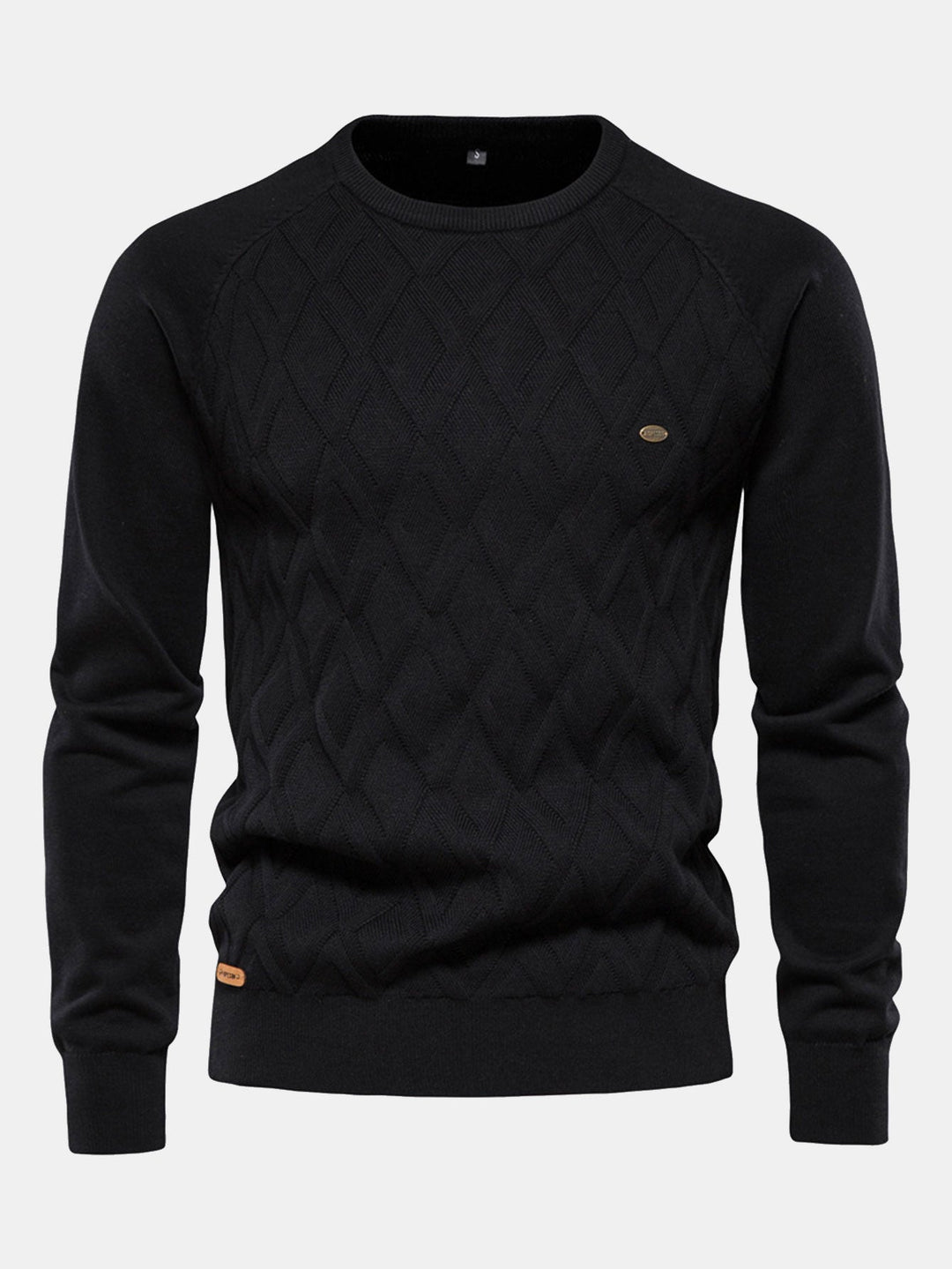 Nemesio | Jersey jacquard con dibujo geométrico y cuello redondo