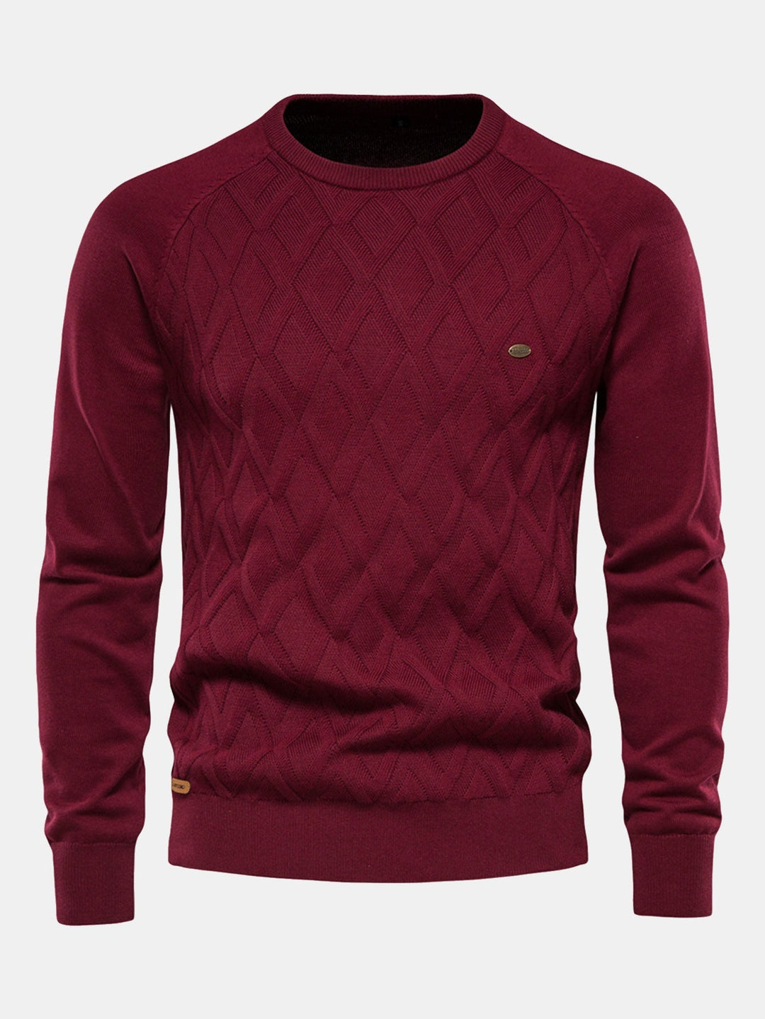 Nemesio | Jersey jacquard con dibujo geométrico y cuello redondo
