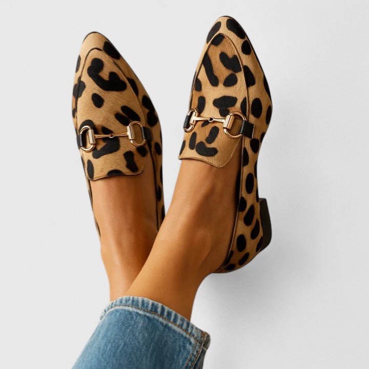 Noelia | Mocasines de leopardo con tacón ancho