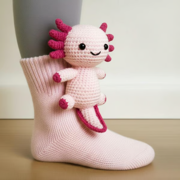 Nuria | Calcetines con peluche de ajolote