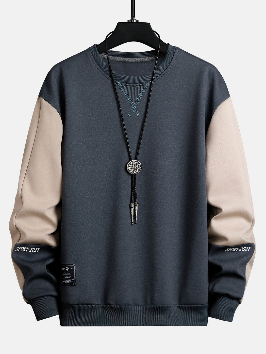 Octavio | Sudadera de color block con cuello redondo