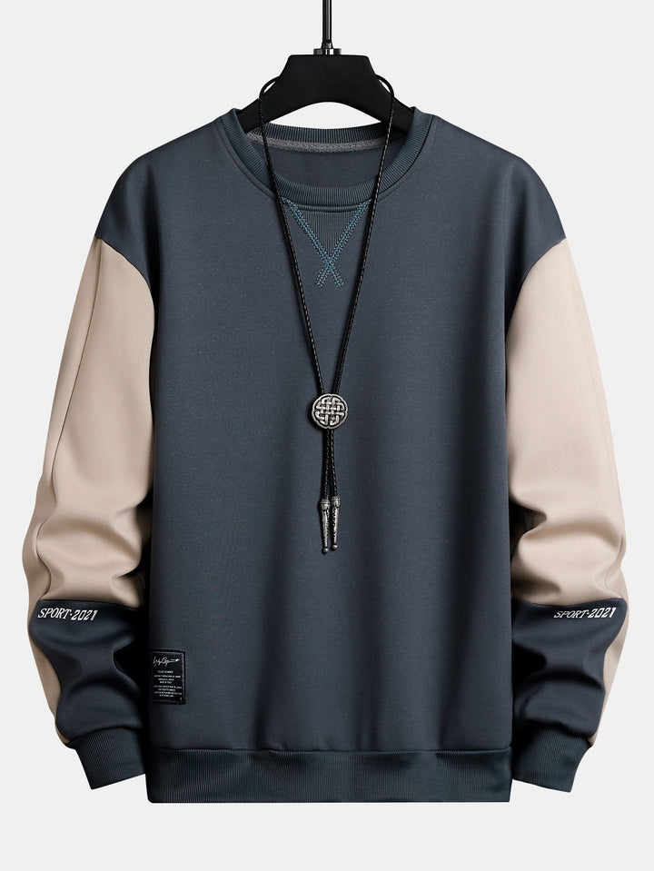 Octavio | Sudadera de color block con cuello redondo
