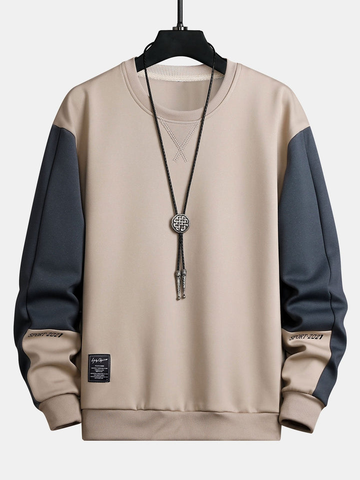 Octavio | Sudadera de color block con cuello redondo