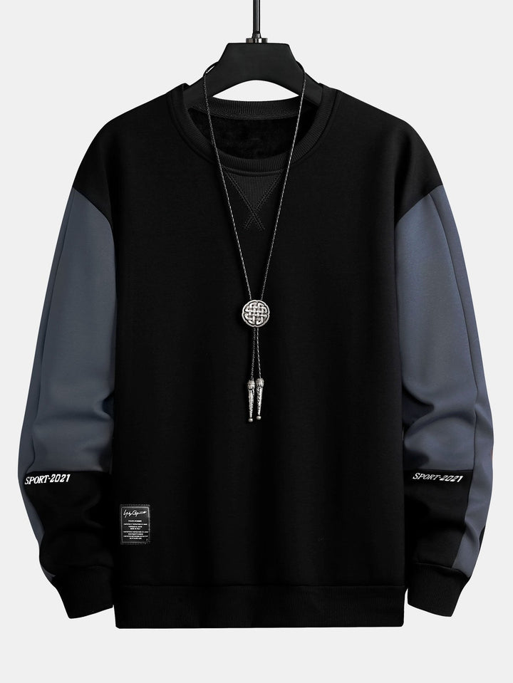 Octavio | Sudadera de color block con cuello redondo
