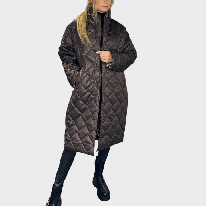 Ofelia | Abrigo reversible con interior de leopardo