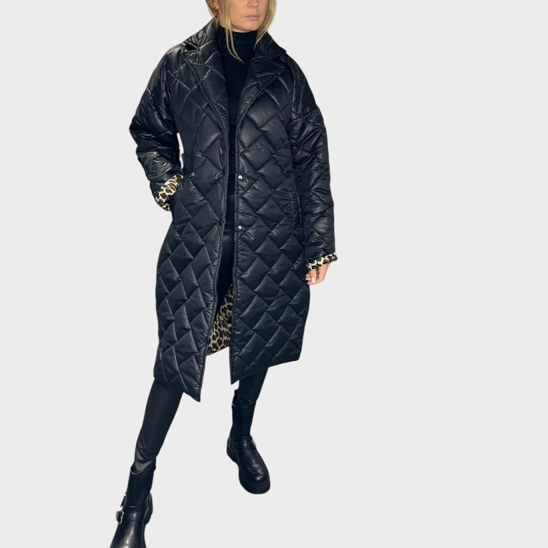 Ofelia | Abrigo reversible con interior de leopardo