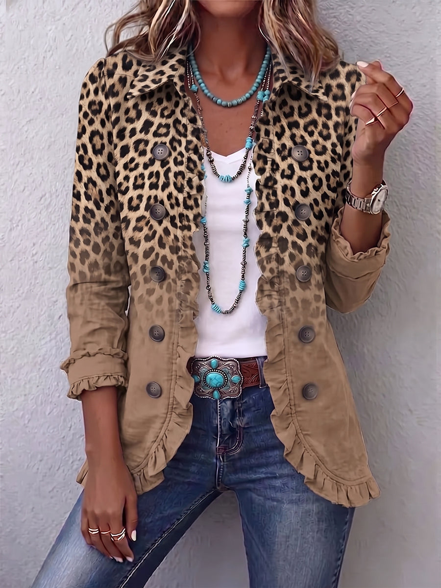 Olivia | Chaqueta vintage de leopardo en degradado