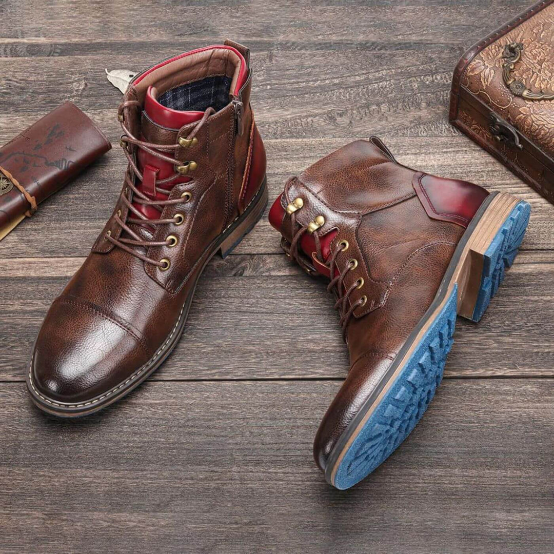 Pedro Gabriel | Botines de cordones en burdeos