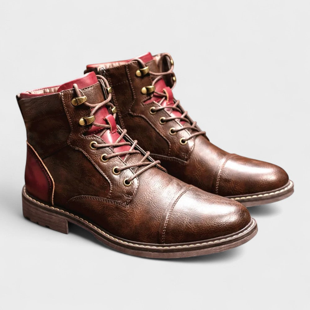 Pedro Gabriel | Botines de cordones en burdeos