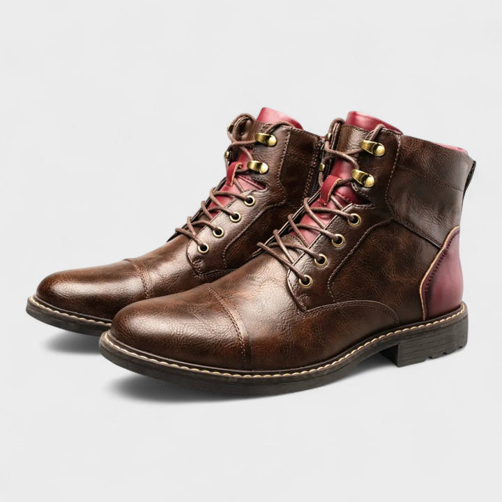 Pedro Gabriel | Botines de cordones en burdeos