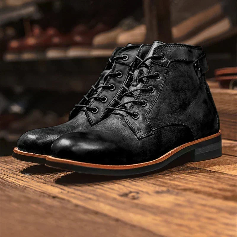 Pedro Rafael | Botines de cordones de acabado envejecido