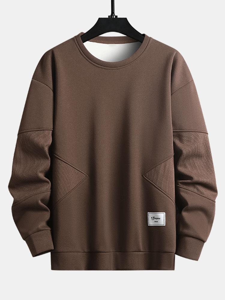 Pedro | Sudadera con mezcla de texturas y cuello redondo