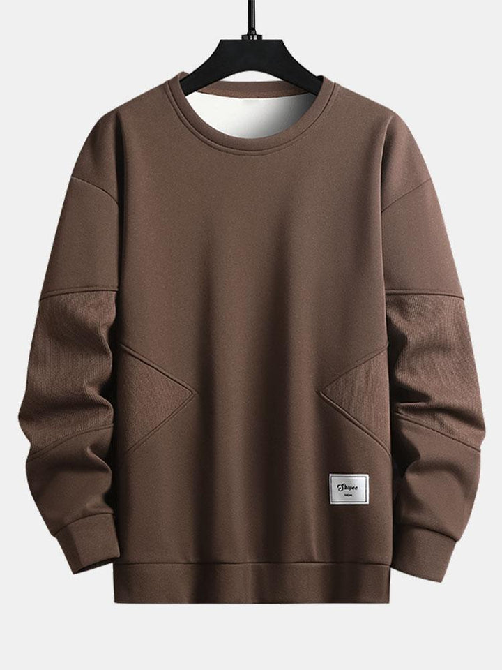 Pedro | Sudadera con mezcla de texturas y cuello redondo