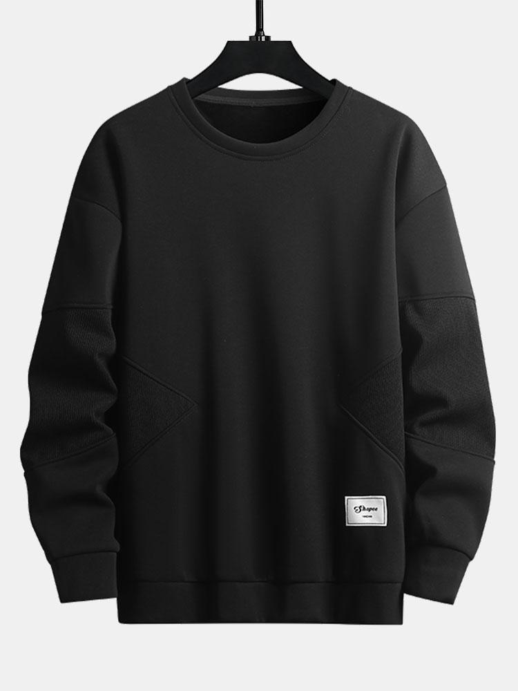 Pedro | Sudadera con mezcla de texturas y cuello redondo