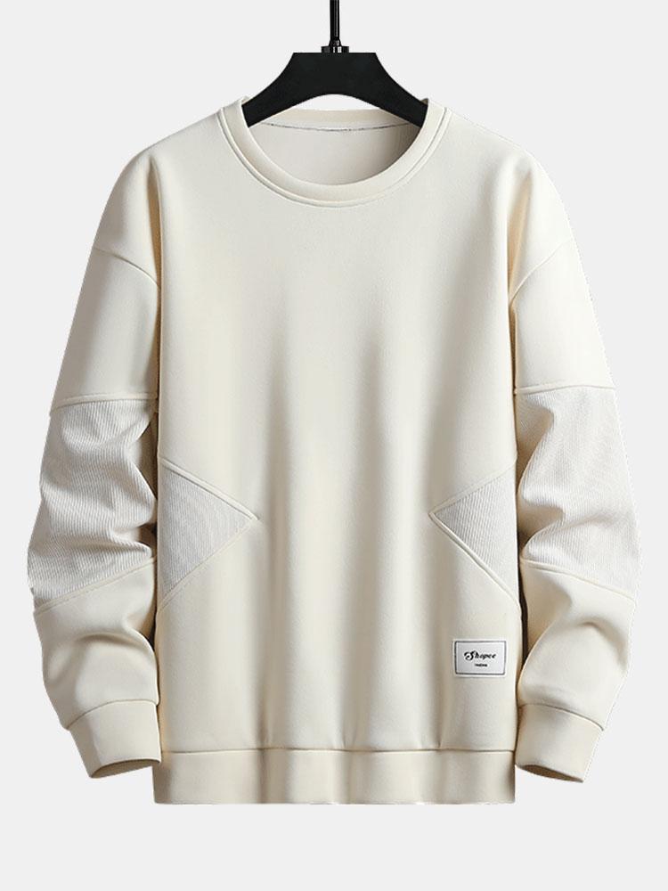 Pedro | Sudadera con mezcla de texturas y cuello redondo