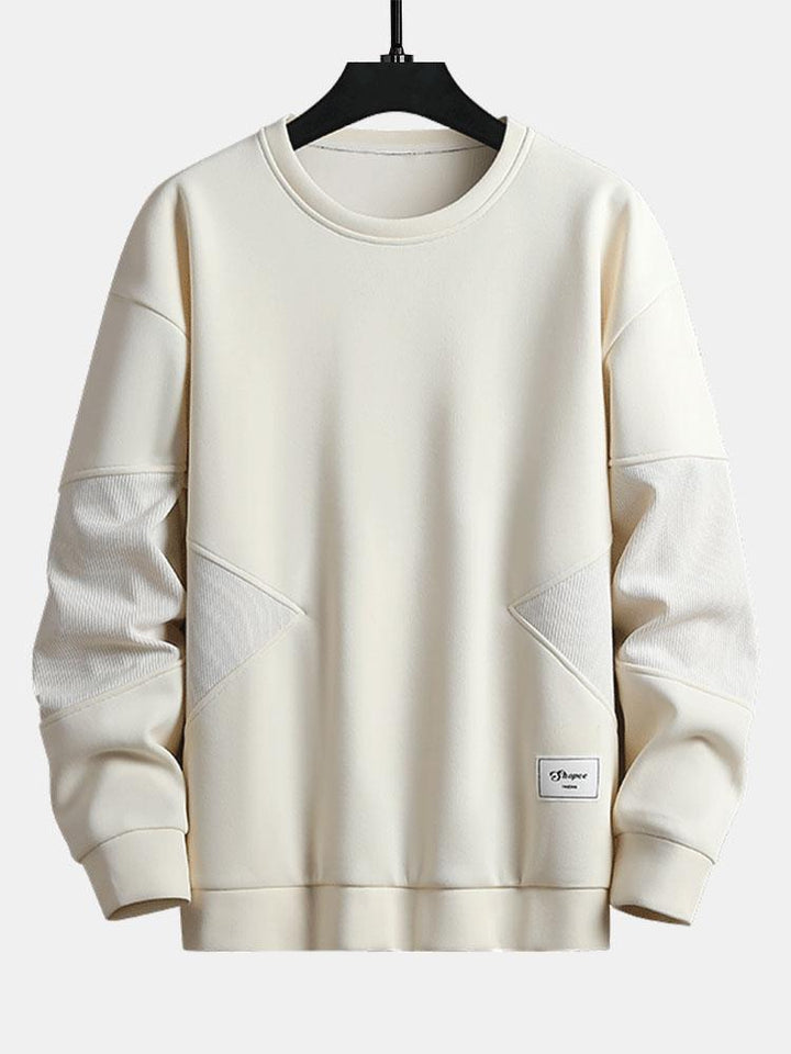 Pedro | Sudadera con mezcla de texturas y cuello redondo