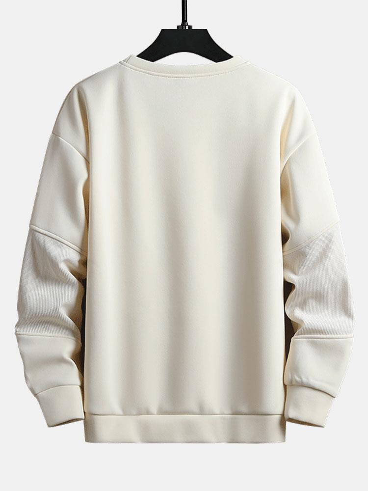 Pedro | Sudadera con mezcla de texturas y cuello redondo