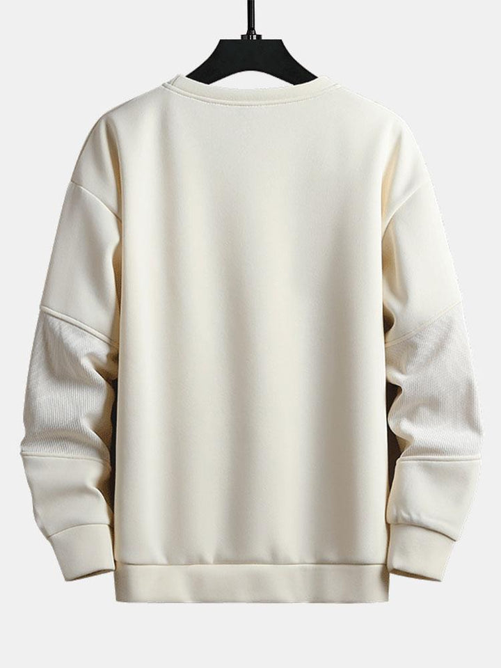 Pedro | Sudadera con mezcla de texturas y cuello redondo