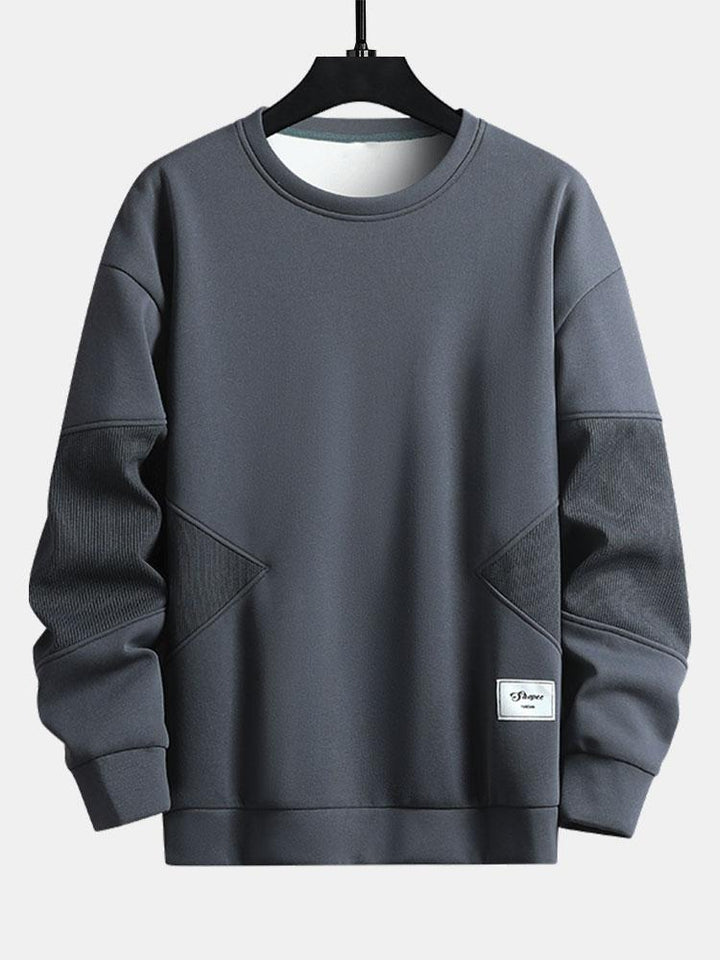 Pedro | Sudadera con mezcla de texturas y cuello redondo