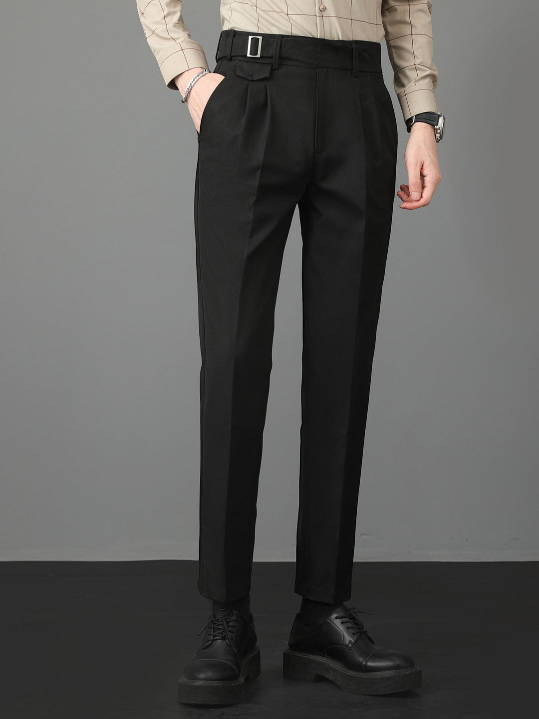 Plácido | Pantalón de vestir slim fit en tono claro