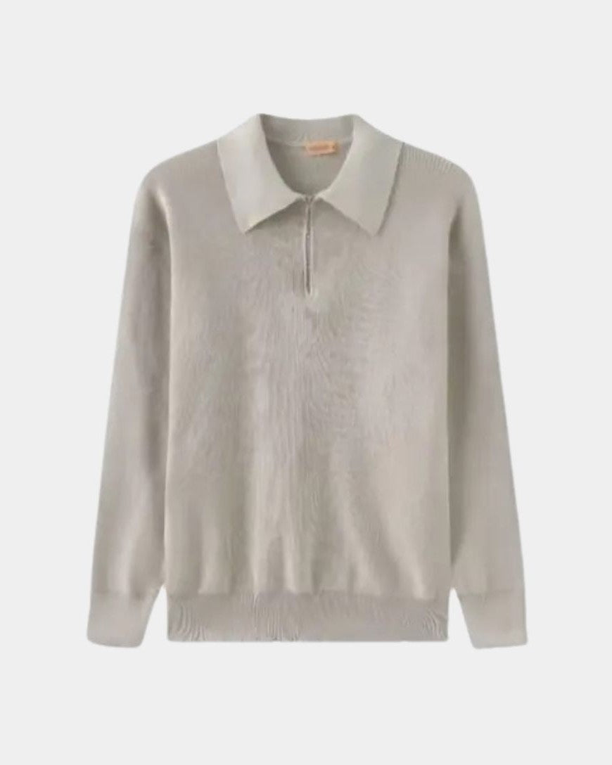 Policarpo | Jersey polo de punto gris claro