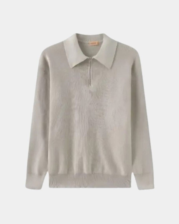 Policarpo | Jersey polo de punto gris claro